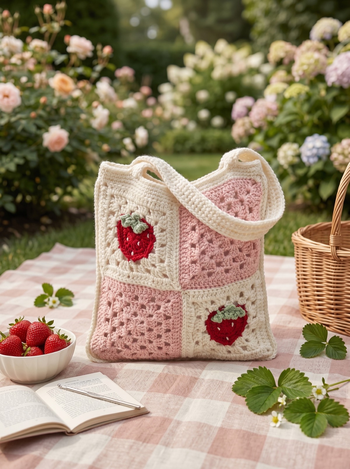 Fraise — Çilek Motifli Pembe Çanta